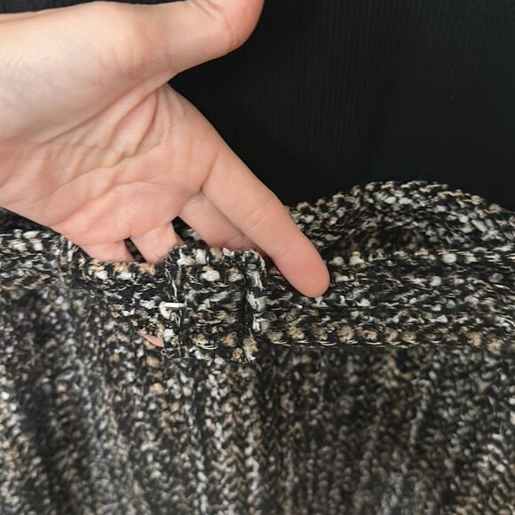 NWT Theory Long sleeve Knit Combo Dress Black Multi Clipped Tweed - Picture 4 of 6